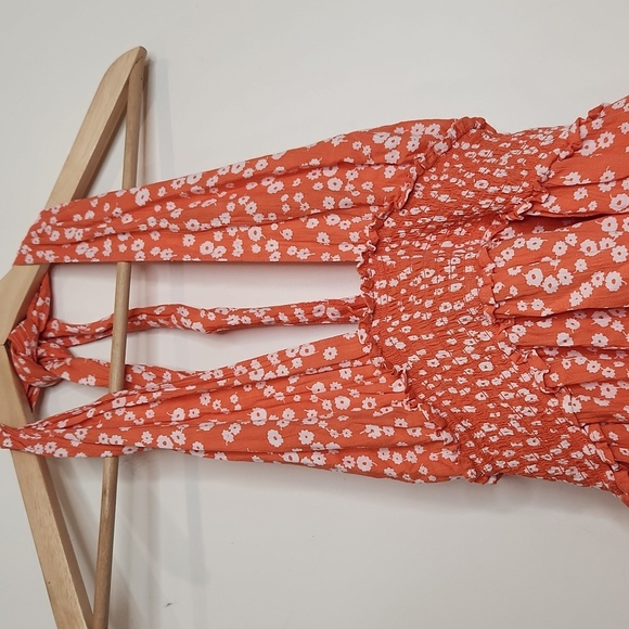 Aerie Orange Floral Mini‎ Dress - Picture 2 of 4